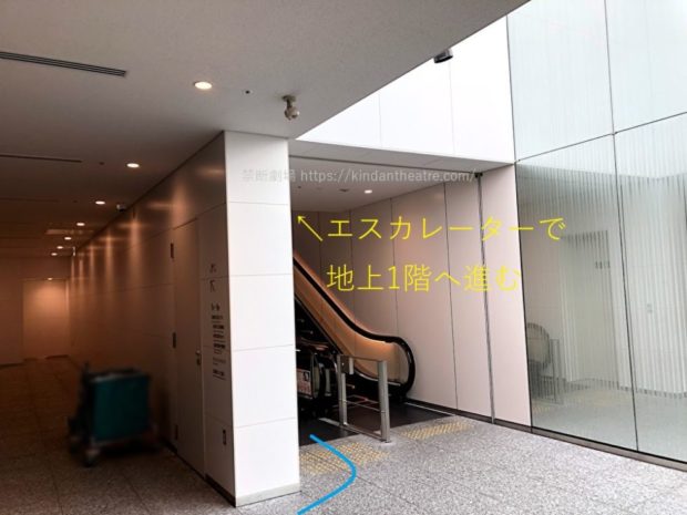 札幌市民交流プラザ地下1階のエスカレーター