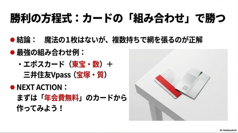 東宝・ジャニーズに強いエポスカードと、宝塚に強い三井住友カードの併用による最強戦略のまとめ